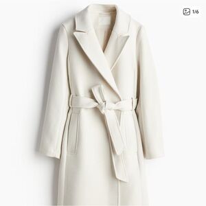 H&M Cream Textured Coat